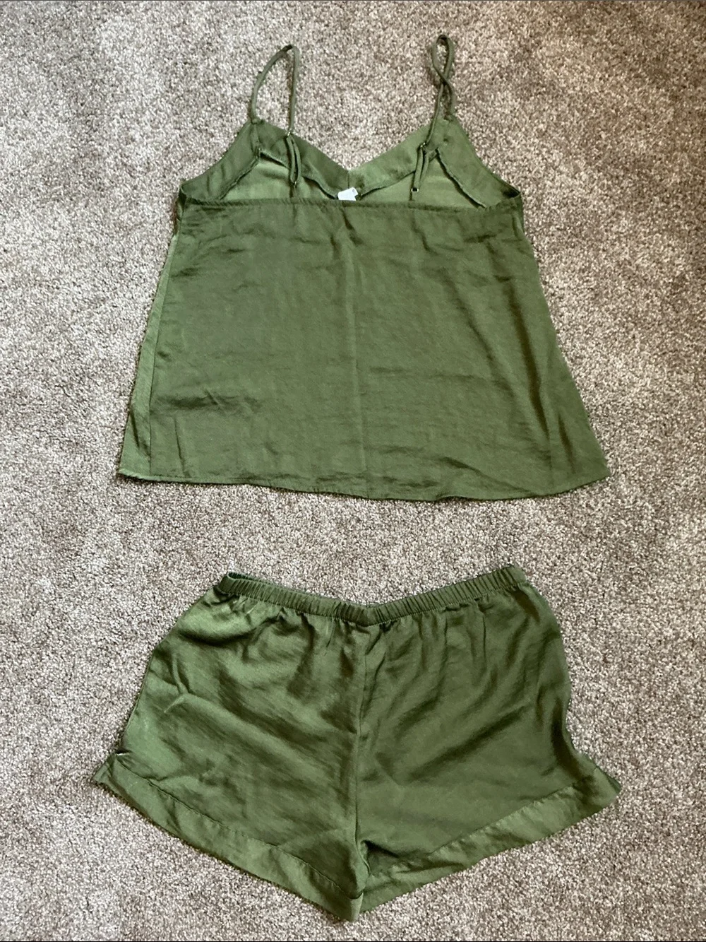 Stars Above Olive Green Women's Two-Piece Sleep Set - Tank & Shorts xs